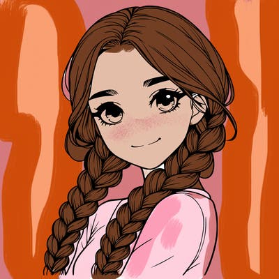 realistic girl with braids