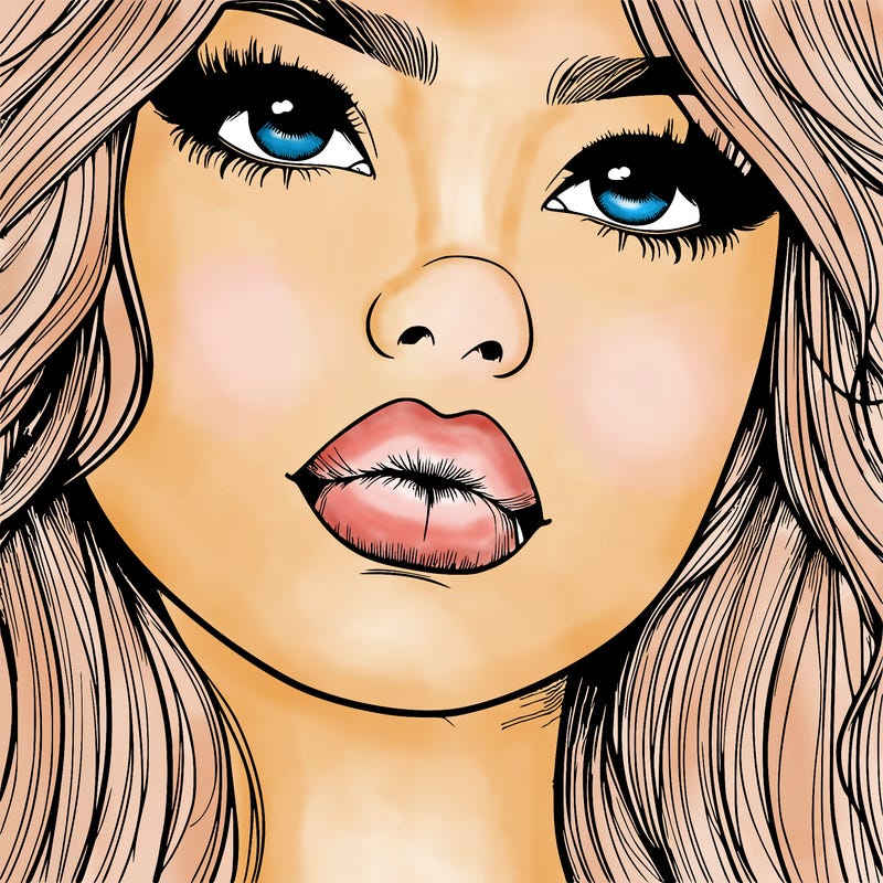 really realistic girl with lips