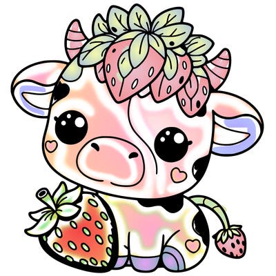 cute strawberry cow