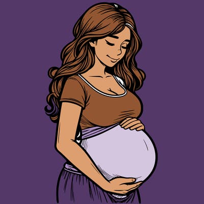 woman heavily pregnant realistic