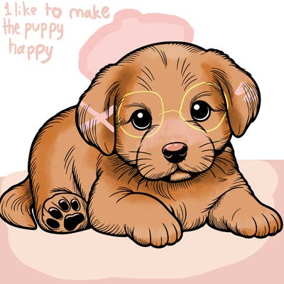 a cute realistic puppy