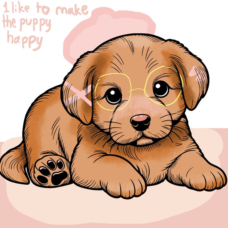 a cute realistic puppy