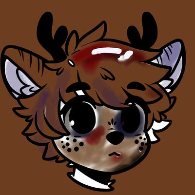 a humanoid deer with soft fluffy ears