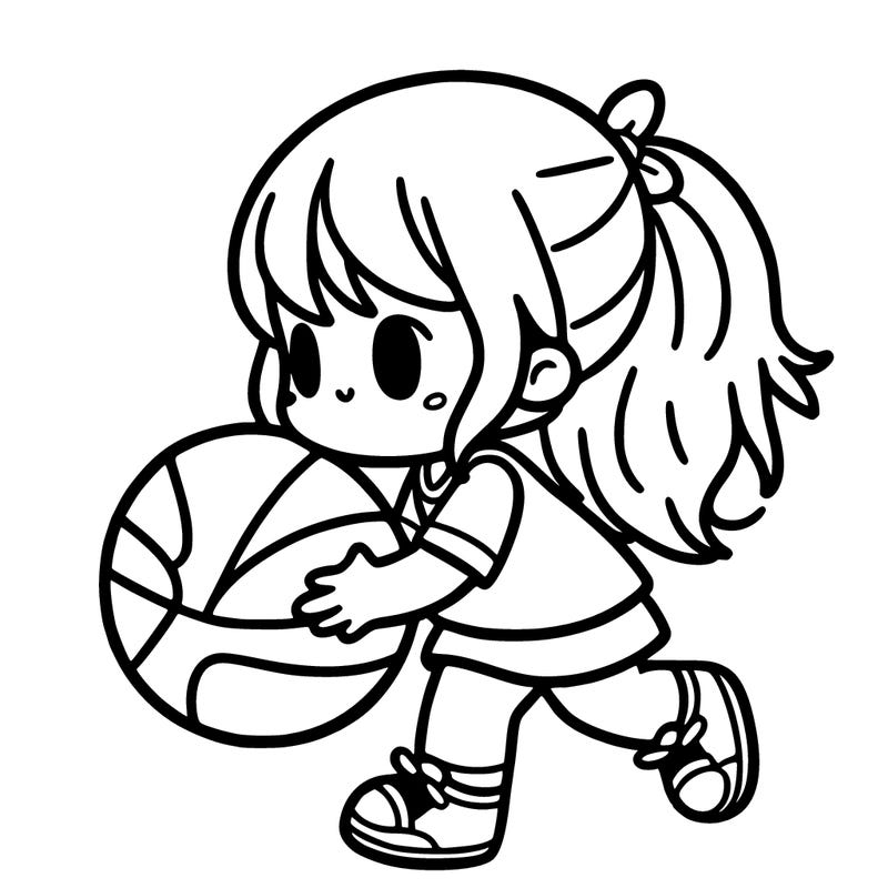girl playing basketball