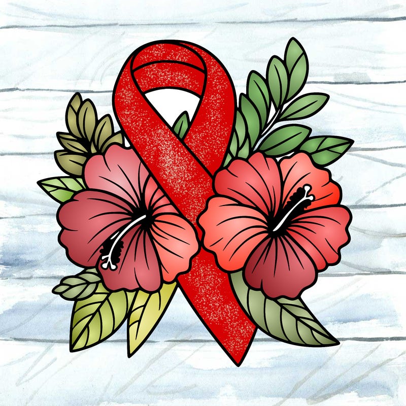 breast cancer awareness with hibiscus flowers