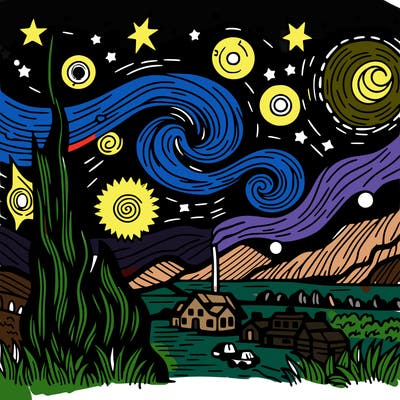 starry night van gogh realistic