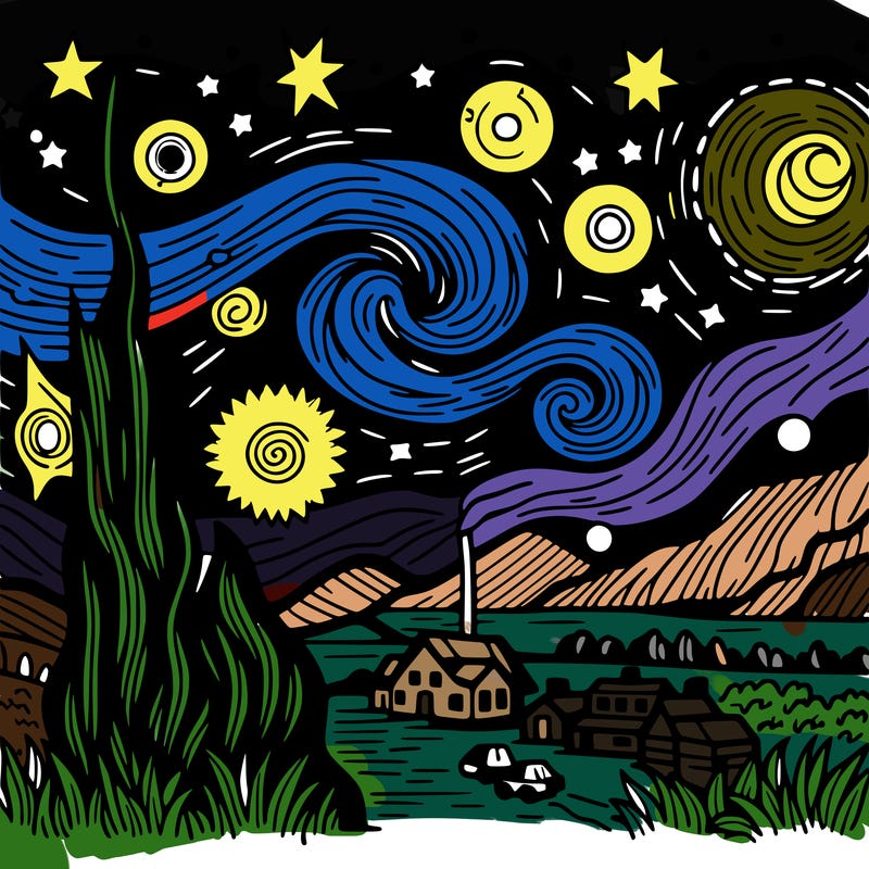 starry night van gogh realistic