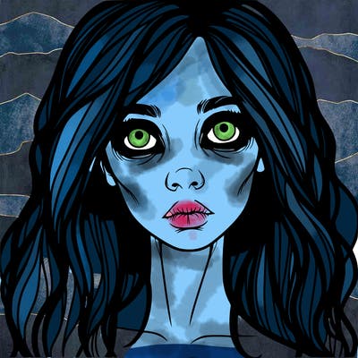 scary beautiful realistic girl