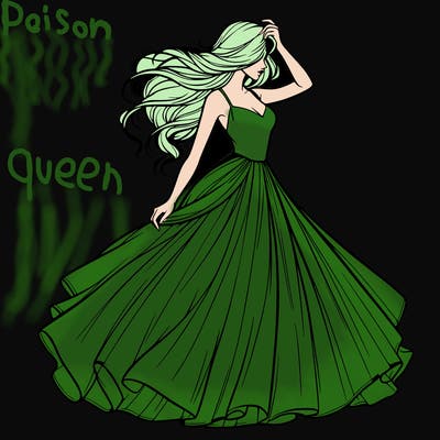 realistic woman with dress flowing in the wind