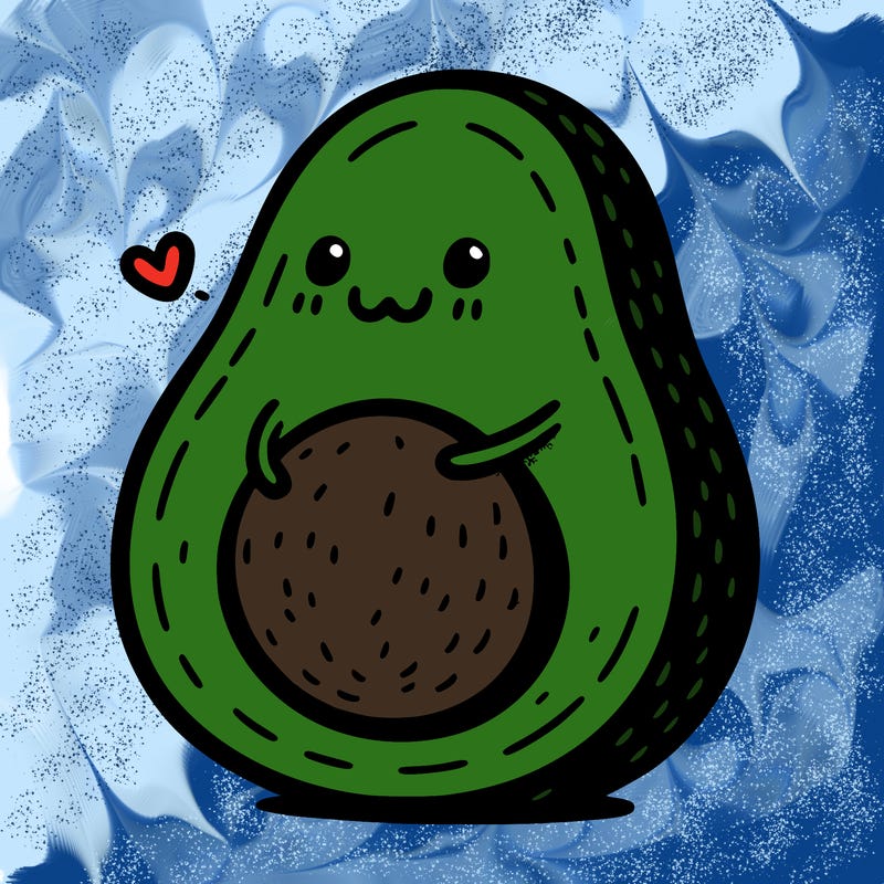 an avocado hugging an avocado