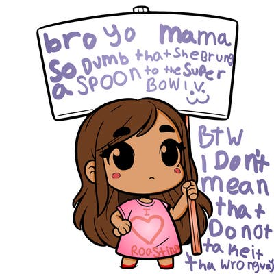 girl with blank sign