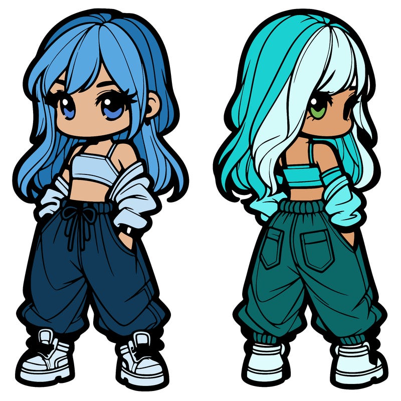 girl in crop top and baggy pants