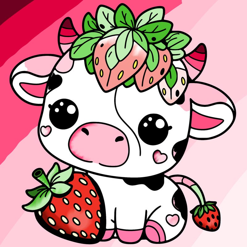 cute strawberry cow