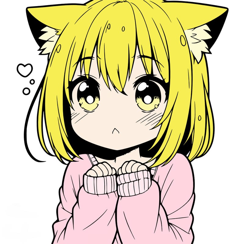 shy anime catgirl