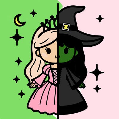 split princess and witch