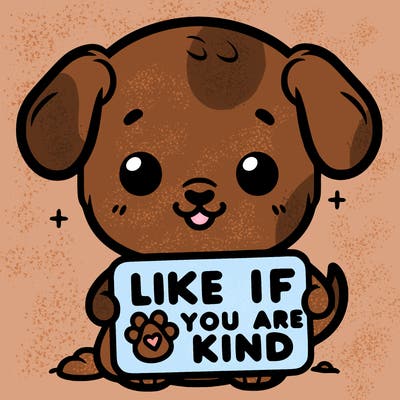 make a sign that says like if you are kind with a cute little dog