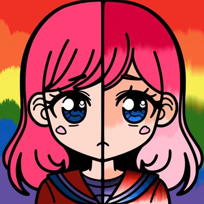 a split of a girl