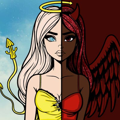 devil vs angel realistic girl