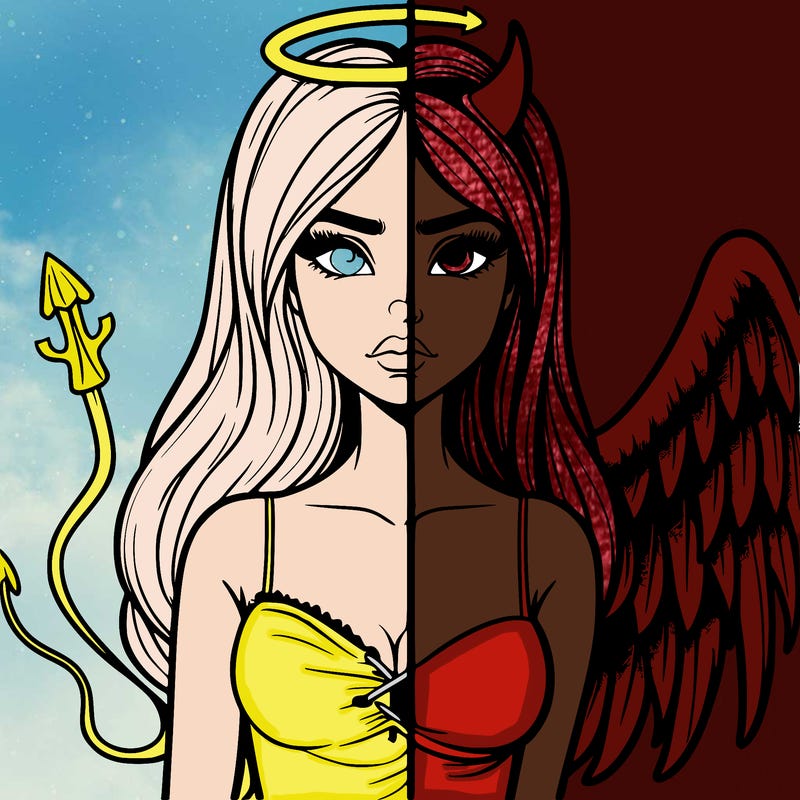 devil vs angel realistic girl