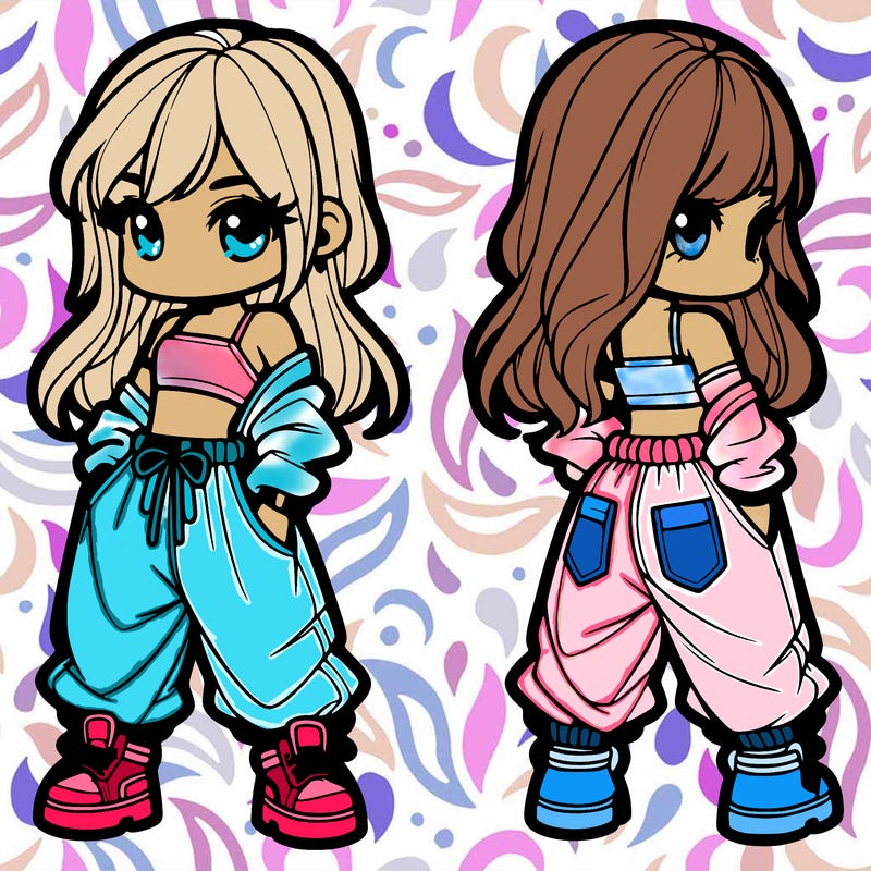 girl in crop top and baggy pants