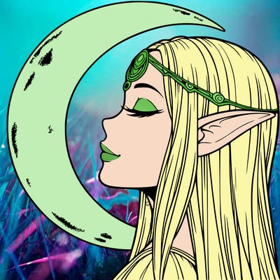 a realistic moon elf