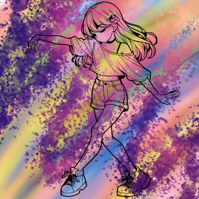 realistic girl danceing