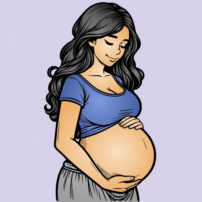 woman heavily pregnant realistic