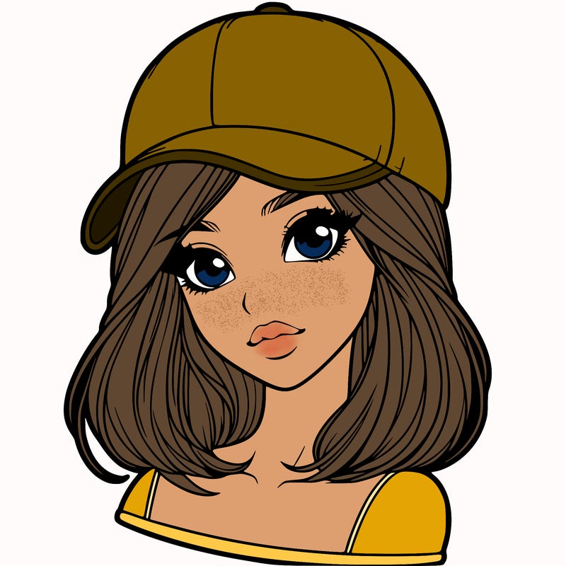 semi realism beautiful girl wearing cap