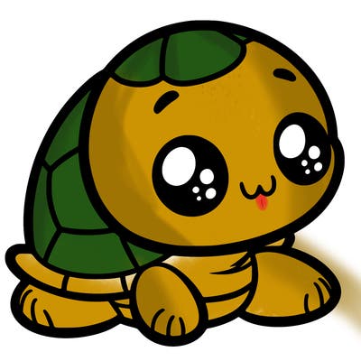 cute little animated turtle