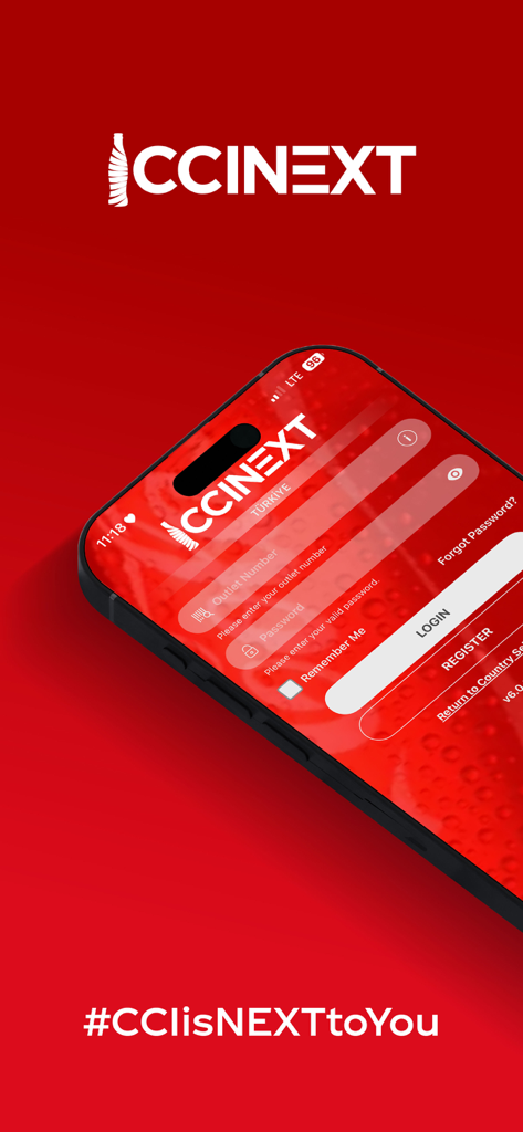 CCINEXT - CCINEXT mobile app login screen on a smartphone with brand logo.