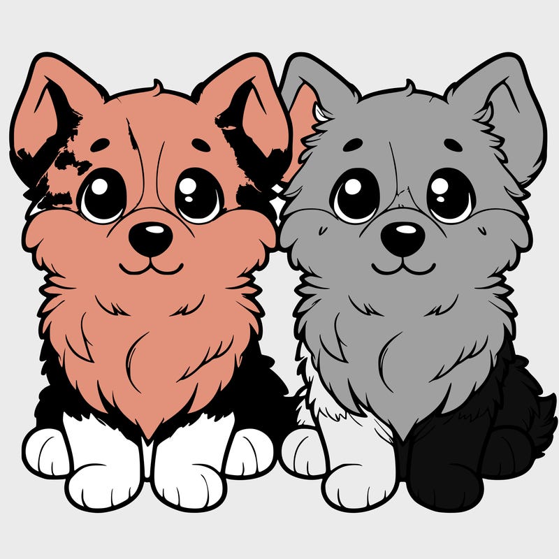 realistic dog cute split