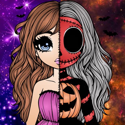 realistic girl halloween split