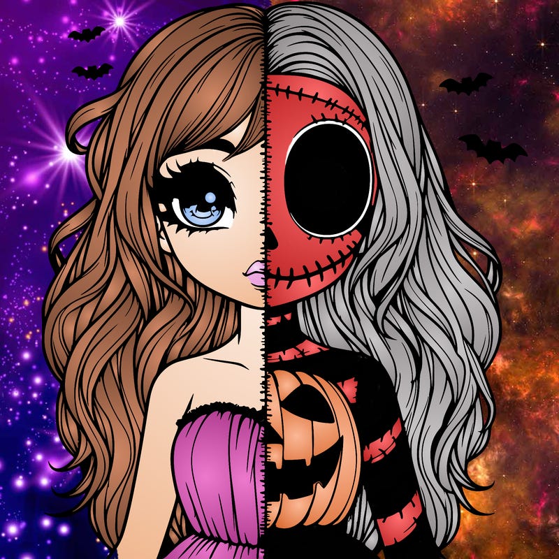 realistic girl halloween split