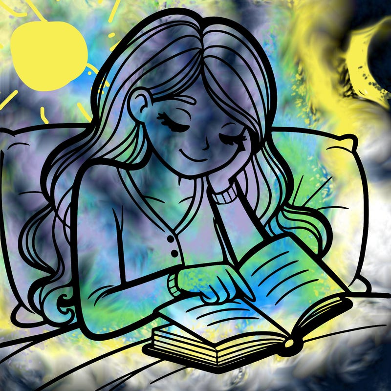 woman reading a book