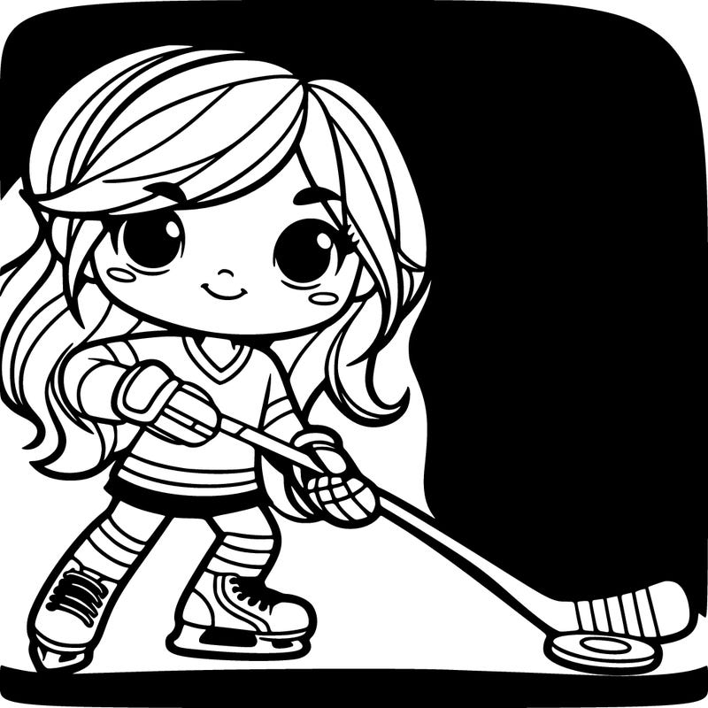 girl with hockey stick