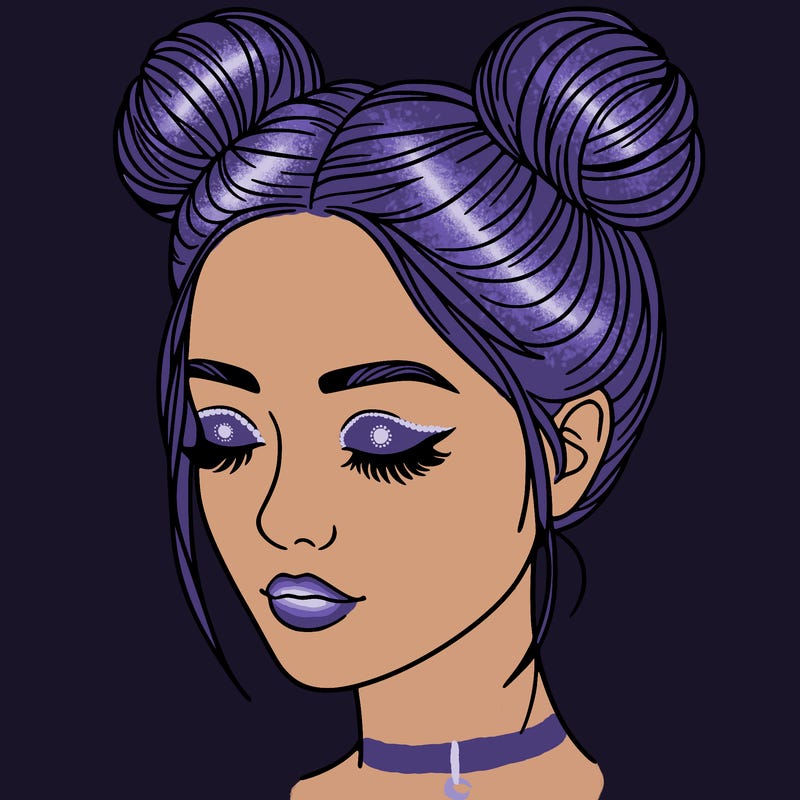 woman with hair buns