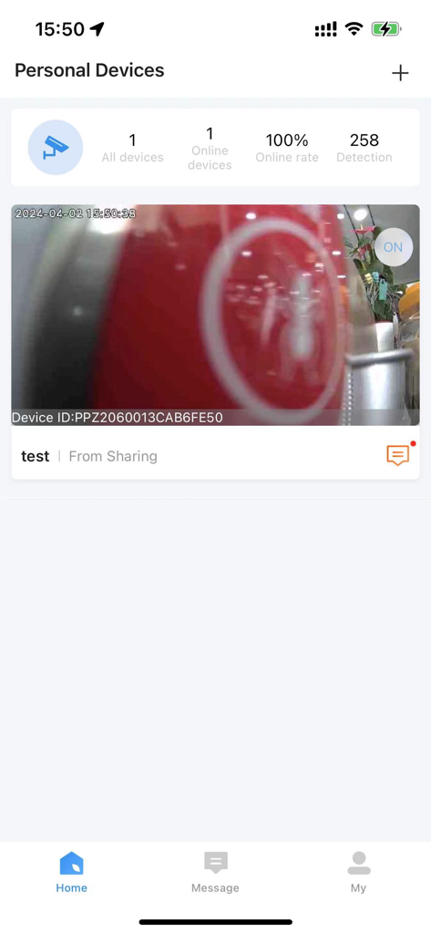 Linklemo - Linklemo app dashboard showing a security camera live feed and device status metrics