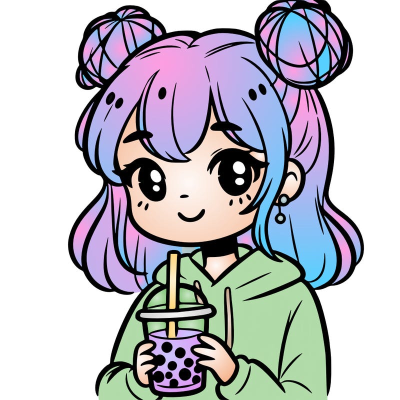 girl with boba tea