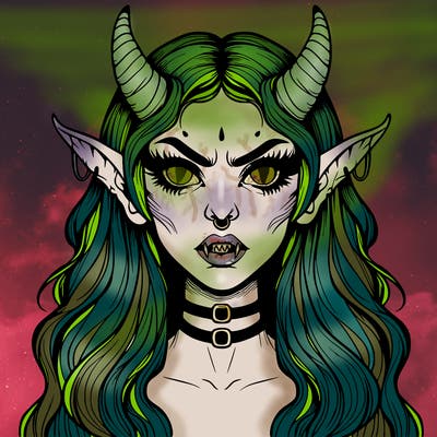 realistic demonic woman