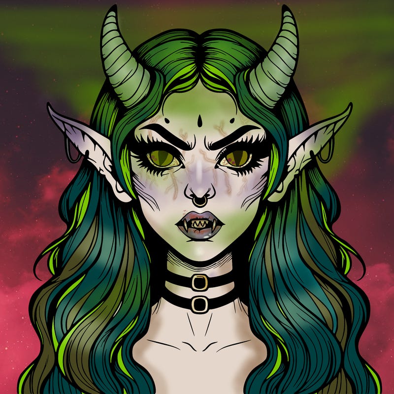 realistic demonic woman