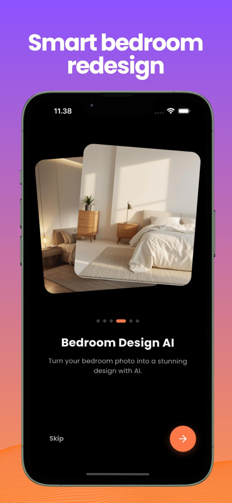 Bedroom Design AI Planner - Bedroom Design AI Planner app interface showing smart bedroom redesign options