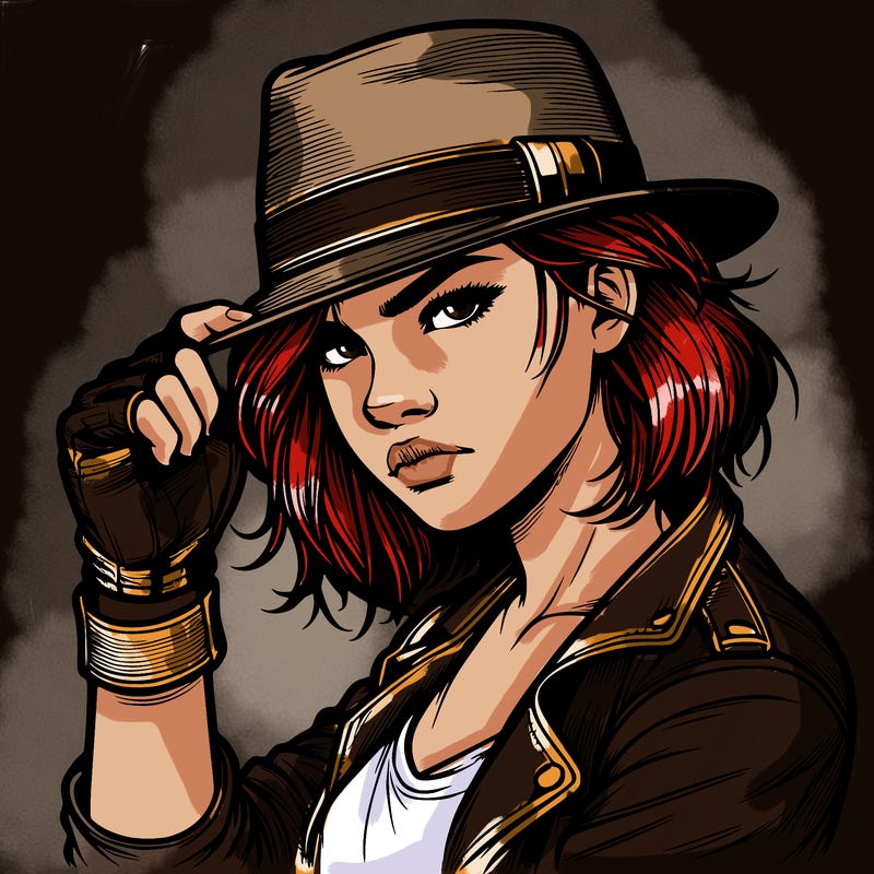 realistic tough girl with hat