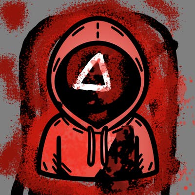 a person with non face waering a hoodie with a small 132 symbol