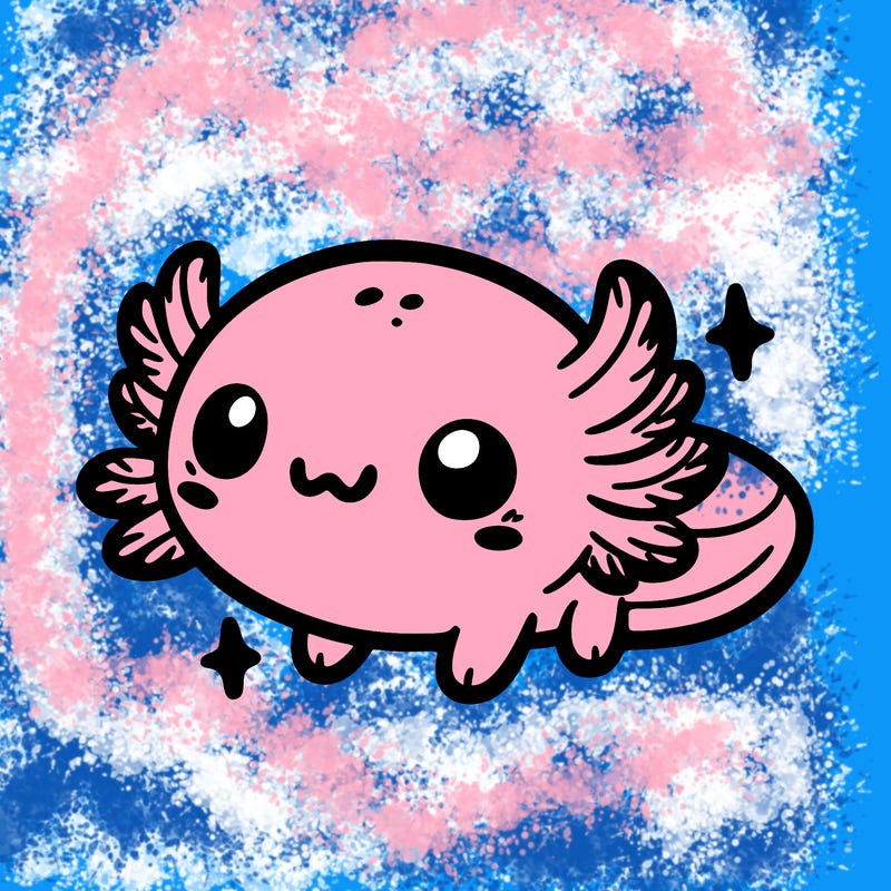 cute easy baby axolotl