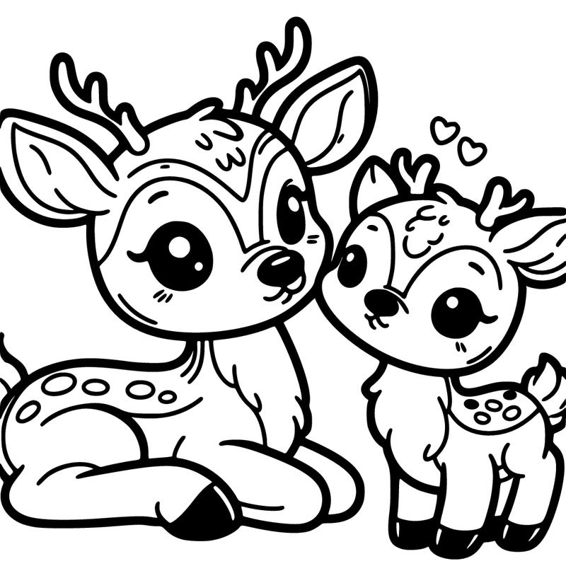 cute deer with cute baby deer