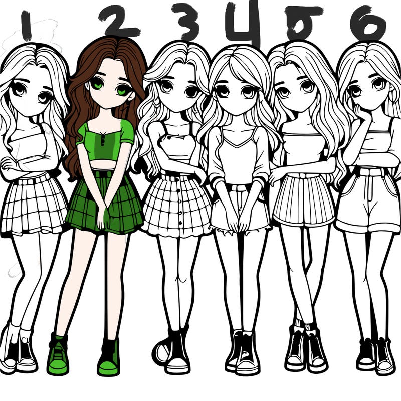 a group of girls realistic