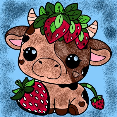 cute strawberry cow