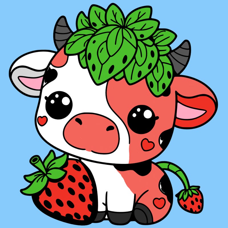 cute strawberry cow