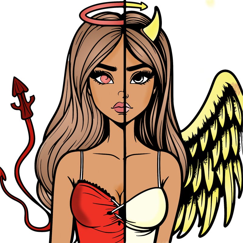 devil vs angel realistic girl