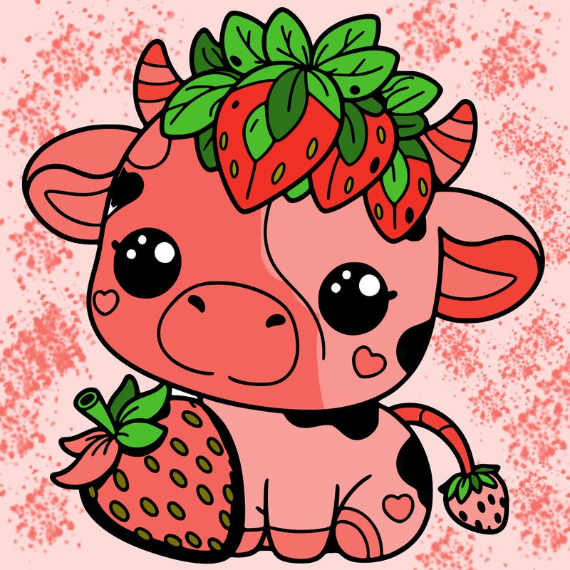 cute strawberry cow